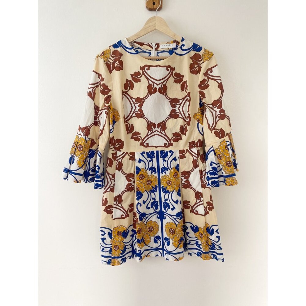 Sandro Paris Baroque Printed Mini Dress